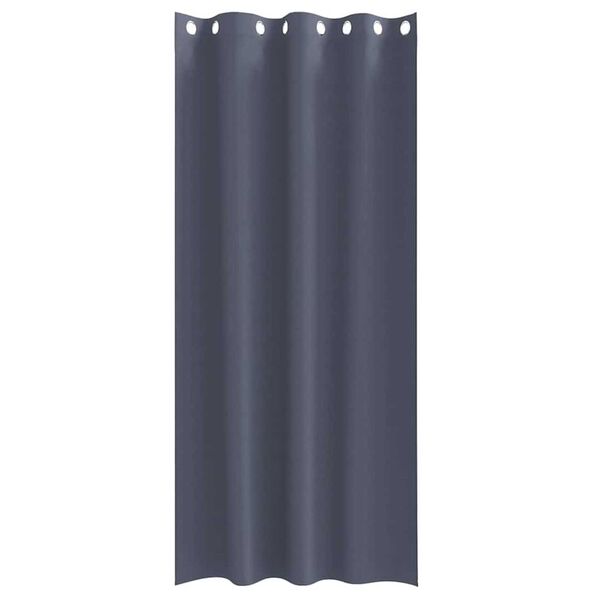 vidaXL Verdunkelungs-Vorh&auml;nge mit Ringen 2 pcs Anthrazit 245 x 140 cm