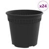 vidaXL Runder Blumentopf 24 pcs Schwarz &Oslash; 17 x 14 cm Kunststoff