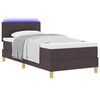 vidaXL LED Boxspringbett mit Matratze Dunkelbraun 100 x 200 cm Stoff
