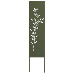 vidaXL Garten Sichtschutz-Leinwand Floral Olivgr&uuml;n 32 x 140 cm