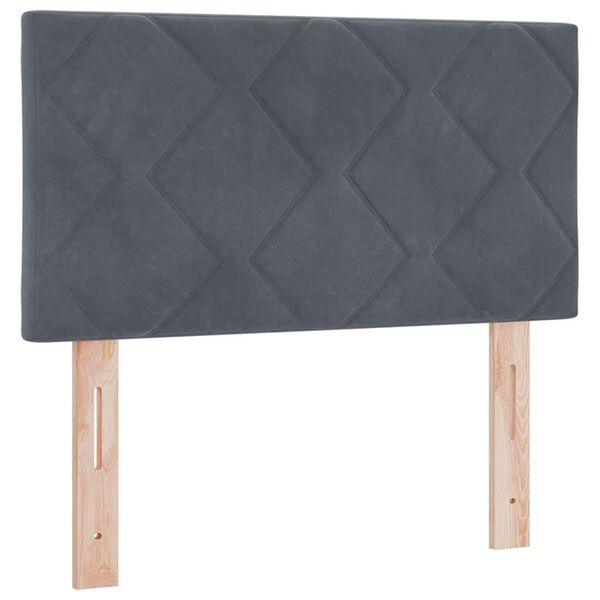 vidaXL Boxspringbett mit Matratze Dunkelgrau 200 x 80 cm Samt