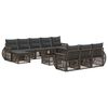 vidaXL Gartensofa-set 11 pcs Grau und Dunkelgrau Poly-Rattan
