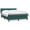 vidaXL Boxspringbett mit Matratze Dunkelgr&uuml;n 140x210 cm Samt