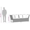 vidaXL Gartensofa mit Kissen Braun Poly Rattan