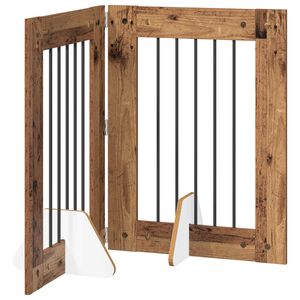 vidaXL Klappbares Hundetor mit St&auml;ndern 2 stk. Altholz 120,5 cm