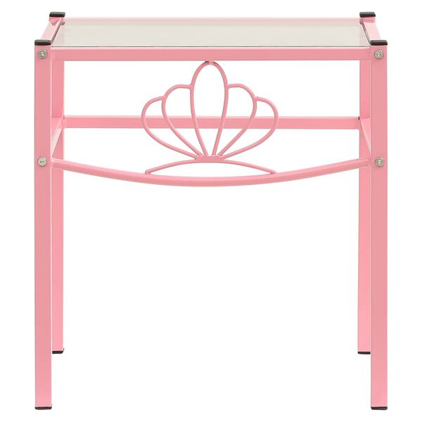 vidaXL Nachttisch Rosa Transparent 42,5x33x44,5 cm Metall und Glas