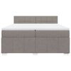 vidaXL Boxspringbett mit Matratze Taupe 200x200 cm Stoff