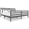 vidaXL Massivholzbett Grau 200x200 cm