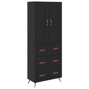 vidaXL Highboard Schwarz Eichen-Optik 69,5 x 34 x 180 cm Holzwerkstoff