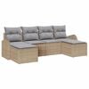 vidaXL Sofa Set 6 Stk. Beige und hellgrau Poly-Rattan