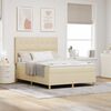 vidaXL Boxspringbett mit Matratze Creme 160 x 200 cm Stoff