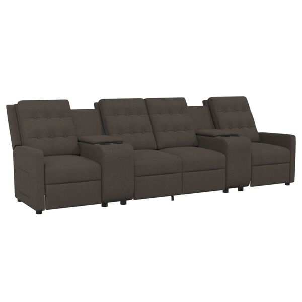 vidaXL Relaxsofa 4-Sitzer mit Getr&auml;nkehaltern Braun Stoff