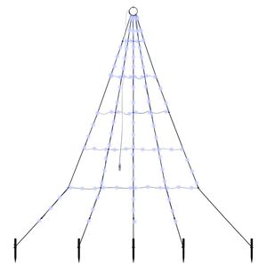 vidaXL LED Weihnachtsbaum mit Erdspie&szlig;en Blau 182 cm Metall