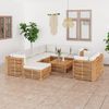 vidaXL 10-tlg. Garten-Lounge-Set mit Creme Kissen Massivholz Teak