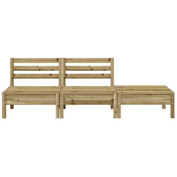 vidaXL Gartensofa 3-Sitzer Kiefernholz Impr&auml;gniert