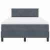 vidaXL Boxspringbett mit Matratze Dunkelgrau 120 x 190 cm Samt