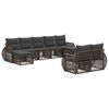 vidaXL Gartensofa-set 9 stk. Grau und Dunkelgrau Poly-Rattan