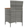 vidaXL Garten-Essstühle 2 Stk. Poly Rattan Grau