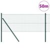 vidaXL Zaunpfosten Gr&uuml;n 50 x 0,8 m (25 x 25 mm Maschen) Stahl und PVC