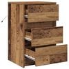 vidaXL Nachttisch mit Schubladen Altholz 38 x 34 x 61 cm Holzwerkstoff