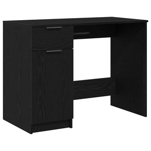 vidaXL Schreibtisch Schwarz Eichen-Optik Holzwerkstoff
