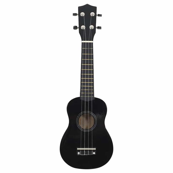 vidaXL Sopran-Ukulele-Set mit Tasche für Kinder Schwarz 21"