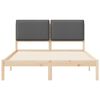 vidaXL Bettgestell mit gepolstertem Kopfteil Dunkelgrau 135 x 190 cm