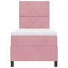 vidaXL Boxspringbett mit Matratze mit Kopfteil Rosa 80 x 200 cm Stoff