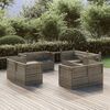 vidaXL Garten-Ecksofas 8 Stk. Grau 57x57x56 cm Poly Rattan
