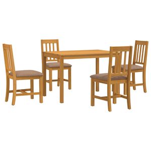 vidaXL Essgruppe 5 stk. Grau Massivholz Eiche