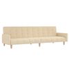 vidaXL Schlafsofa 2-Sitzer mit Fu&szlig;hocker Creme Stoff