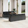 vidaXL Garten-Sofa-Set mit Kissen 7 pcs Schwarz