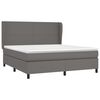 vidaXL Boxspringbett mit Matratze Grau 180x200 cm Kunstleder