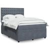 vidaXL Boxspringbett mit Matratze Dunkelgrau 140x200 cm Samt