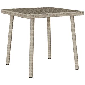 vidaXL Garten-Couchtisch Rechteckig Hellgrau 40x40x37 cm Poly Rattan