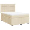 vidaXL Boxspringbett mit Matratze Creme 140x200 cm Stoff