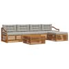 vidaXL Outdoor-Sofagarnitur mit Kissen 6 pcs Nat&uuml;rlich und Hellgrau