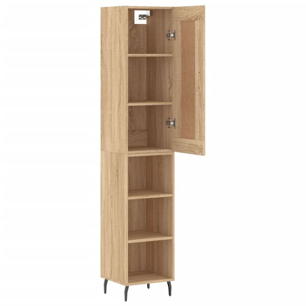 vidaXL Highboard Sonoma-Eiche 34,5x34x180 cm Holzwerkstoff