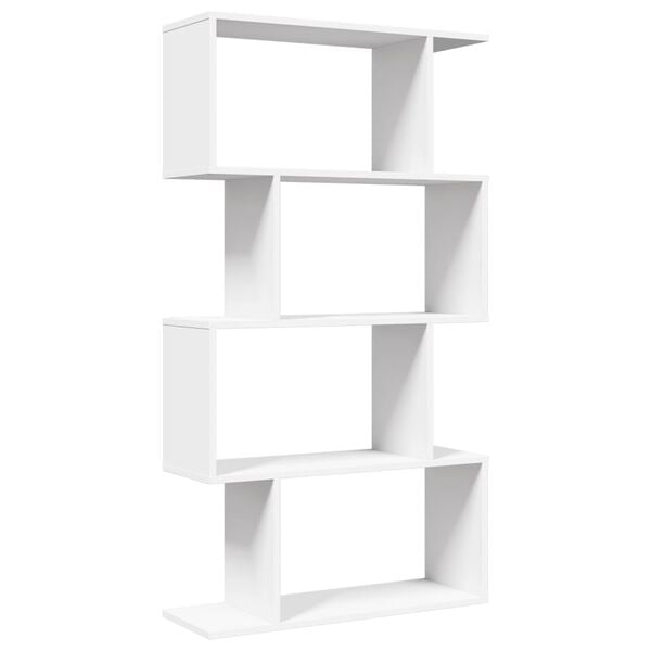 vidaXL Raumteiler B&uuml;cherregal 4-stufig Wei&szlig; 70x24x129 cm Holzwerkstoff