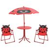vidaXL 3-tlg. Garten-Bistro-Set f&uuml;r Kinder mit Sonnenschirm Rot