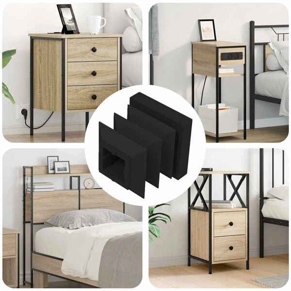 vidaXL Endkappen 12 pcs Schwarz 15 x 15 x 15 mm PP