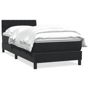 vidaXL Boxspringbett mit Matratze Schwarz 90x210 cm Samt