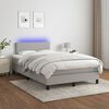 vidaXL Boxspringbett mit Matratze & LED Hellgrau 120x190 cm Stoff