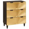 vidaXL Sideboard Schwarz und Gold 60 x 33 x 75 cm Massivholz Mango
