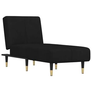 vidaXL Chaiselongue Schwarz Samt