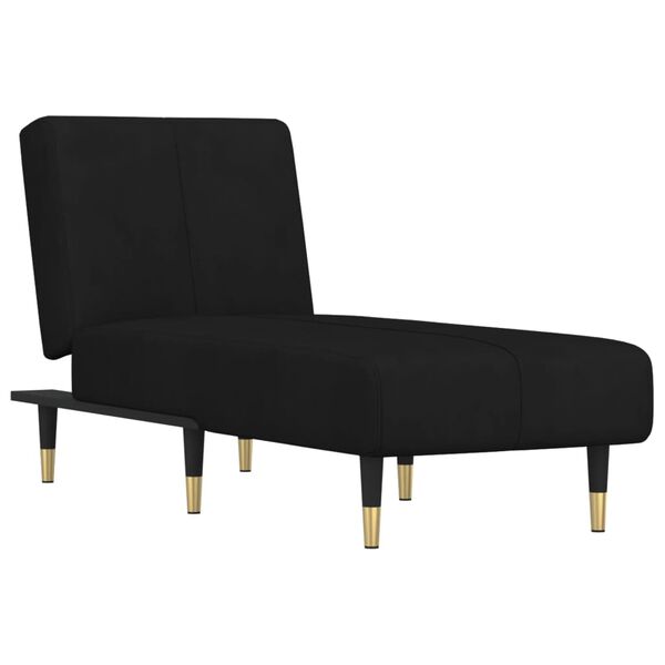 vidaXL Chaiselongue Schwarz Samt