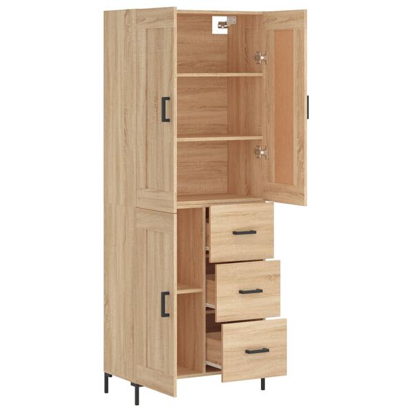 vidaXL Highboard Sonoma-Eiche 69,5x34x180 cm Holzwerkstoff
