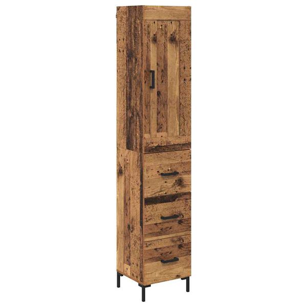 vidaXL Highboard Altholz 34,5 x 34 x 180 cm Holzwerkstoff