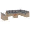 vidaXL 11-tlg. Garten-Sofagarnitur mit Kissen Beige Poly Rattan