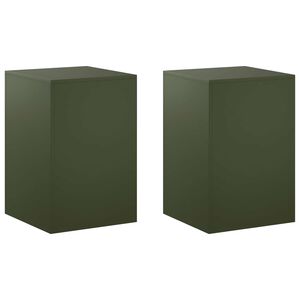 vidaXL Pflanzenst&auml;nder 2 pcs Olivgr&uuml;n 40 x 40 x 60 cm Stahl